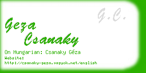 geza csanaky business card